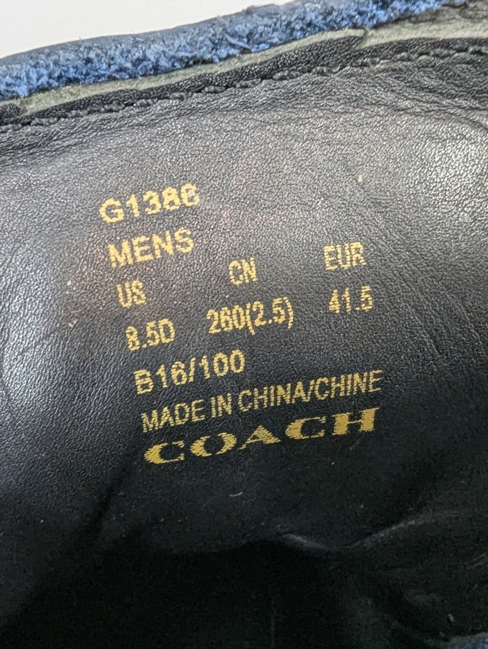 Coach NASA Space Collection Coach G1386 High Tops Retro Sneakers Blue Mens 8.5 - Picture 13 of 16